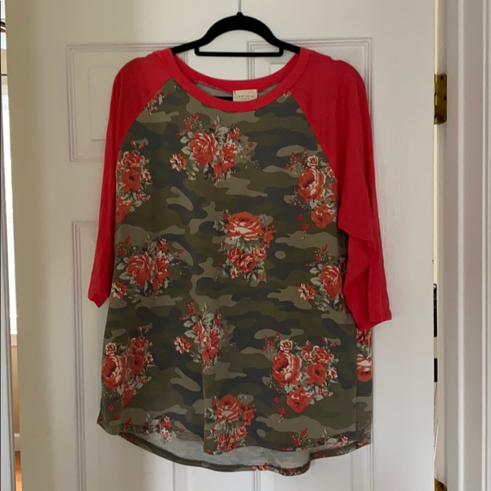 Floral Camo Baseball Tee